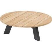 Cosmic salontafel met teak tafelblad 78 cm dia. H25 cm 4SO
