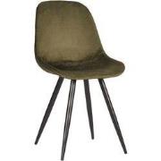 LABEL51 Eetkamerstoel Capri - Army - Fluweel - Zwart Metalen Frame