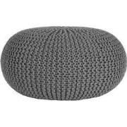 LABEL51 Poef Knitted - Donkergrijs - Katoen - L