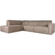 LABEL51 Hoekbank Kay - Taupe - Micro Suede - Links Voorstaand
