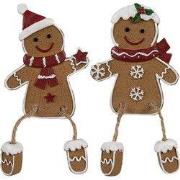 Clayre & Eef Kerstdecoratie Gingerbread man Bruin Polyresin