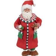 Clayre & Eef Kerstdecoratie Beeld Kerstman Rood Kunststof