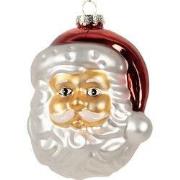 Clayre & Eef Kersthanger Kerstman Wit Rood Glas
