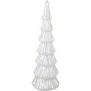 Clayre & Eef Kerstdecoratie met LED-verlichting Kerstboom Wit Glas
