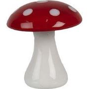Clayre & Eef Decoratie Beeld Paddenstoel Rood Wit Glas