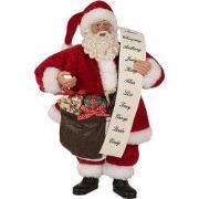 Clayre & Eef Kerstdecoratie Beeld Kerstman Rood Kunststof