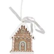 Clayre & Eef Kersthanger Gingerbread house Bruin Polyresin