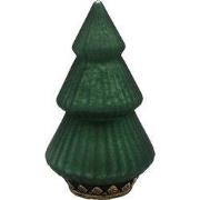 Clayre & Eef Kerstdecoratie met LED-verlichting Kerstboom Groen Glas