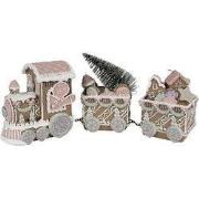 Clayre & Eef Kerstdecoratie met LED-verlichting Trein Bruin Polyresin
