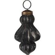 Clayre & Eef Kerstbal Zwart Grijs Glas