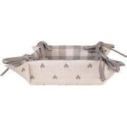 Clayre & Eef Broodmand Beige Grijs Katoen Hartjes