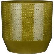 Mica Decorations Bloempot Nola - 27x27x25 cm - Keramiek - Groen