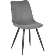 LABEL51 Eetkamerstoel Jort - Donkergrijs - Ribcord - Black Frame