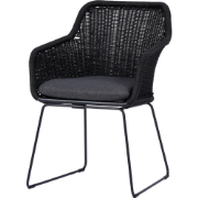 Loki Rotan tuinstoel zwart - met zitkussen