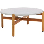 Teresa houten tuin salontafel naturel met terazzo blad - Ø 85 cm