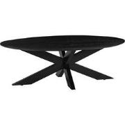 LABEL51 Salontafel James - Zwart - Mangohout - 130 cm - Ovaal