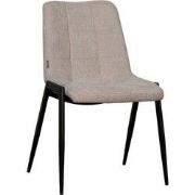 LABEL51 Eetkamerstoel Noor - Naturel - Elite - Zwart Metalen Frame