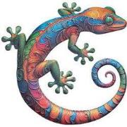 Wanddecoratie gecko 42x40cm