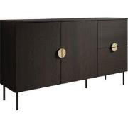 Meubella - Dressoir Monor - Zwart eiken - 160 cm