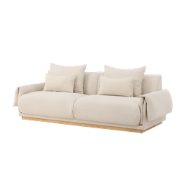 Rikki gestoffeerde 3-zits bank beige - 237 cm