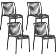 ARICCIA - Tuinstoel set van 4 - Zwart - Polypropyleen