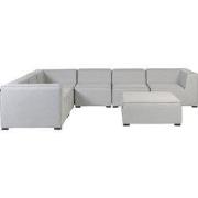 AREZZO - Loungeset voor 7 Rechtszijdig - Lichtgrijs - Polyester