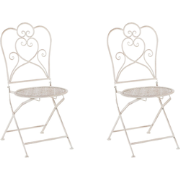 TRIESTE  - Tuinstoel set van 2 - Lichtbeige - Metaal