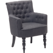 ALESUND - Chesterfield fauteuil - Donkergrijs - Polyester