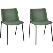 ESBON - Eetkamerstoel set van 2 - Donkergroen - Stof