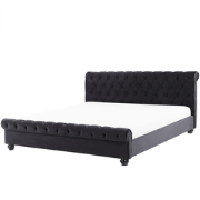 AVALLON - Waterbed - Zwart - 160 x 200 cm - Fluweel