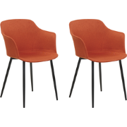 ELIM - Eetkamerstoel set van 2 - Oranje - Polyester