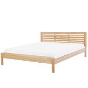 CARNAC  - Tweepersoonsbed - Lichtbruin - 180 x 200 cm - Rubberhout