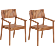 AGELLO- Tuinstoel set van 2 - Lichthout - Acaciahout
