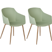 FONDA - Eetkamerstoel - Lichtgroen - Synthetisch materiaal