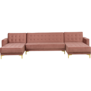 ABERDEEN - Bank U-vormig - Roze - 5 persoons - Universeel - Fluweel