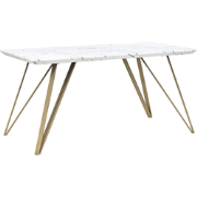 MOLDEN - Eettafel - Goud/ Wit - 80 x 150 cm - MDF