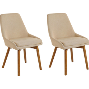 MELFORT - Eetkamerstoel - Zandbeige - Polyester