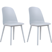 FOMBY - Set van 2 stoelen - Lichtblauw - Synthetisch materiaal