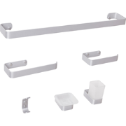 ZORRITOS - 6-delige badkamer hardware set - Zilver - Aluminium
