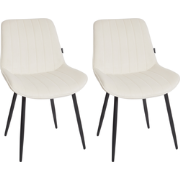 DUBROVNIK - Eetkamerstoel set van 2 - Lichtbeige - Fluweel