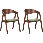 YUBA - Eetkamerstoel set van 2 - Donkergroen - Fluweel