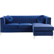 TIMRA - Hoekbank - Marineblauw - Linkerzijde - 220 cm - Fluweel