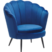 LOVIKKA - Fauteuil - Marineblauw - Fluweel