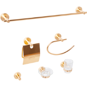 ZARUMA - 6-delige badkamer hardware set - Goud - Aluminium