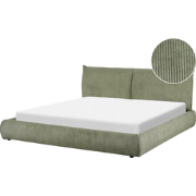 VINAY - Tweepersoonsbed - Olijfgroen - 180 x 200 cm - Corduroy