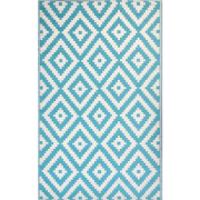 HAPUR - Outdoor kleed - Blauw - 120 x 180 cm - Polypropyleen