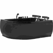 PARADISO - Hoekbad whirlpool - Zwart - Links - 113 x 158 cm - Acryl