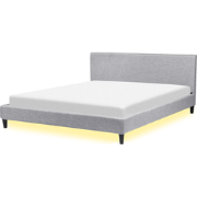 FITOU  - Tweepersoonsbed LED - Lichtgrijs - 180 x 200 cm - Polyester