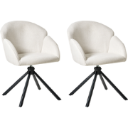 MAYBEE - Set van 2 eetkamerstoelen - Gebroken wit - Polyester