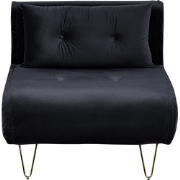 VESTFOLD - Slaapbank - Zwart - Fluweel